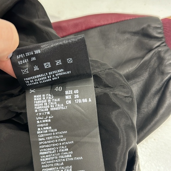 Prada Leather Pants Jogger Tapered Skinny Ankle Pant Black Maroon Colorblock 40 - Picture 9 of 11